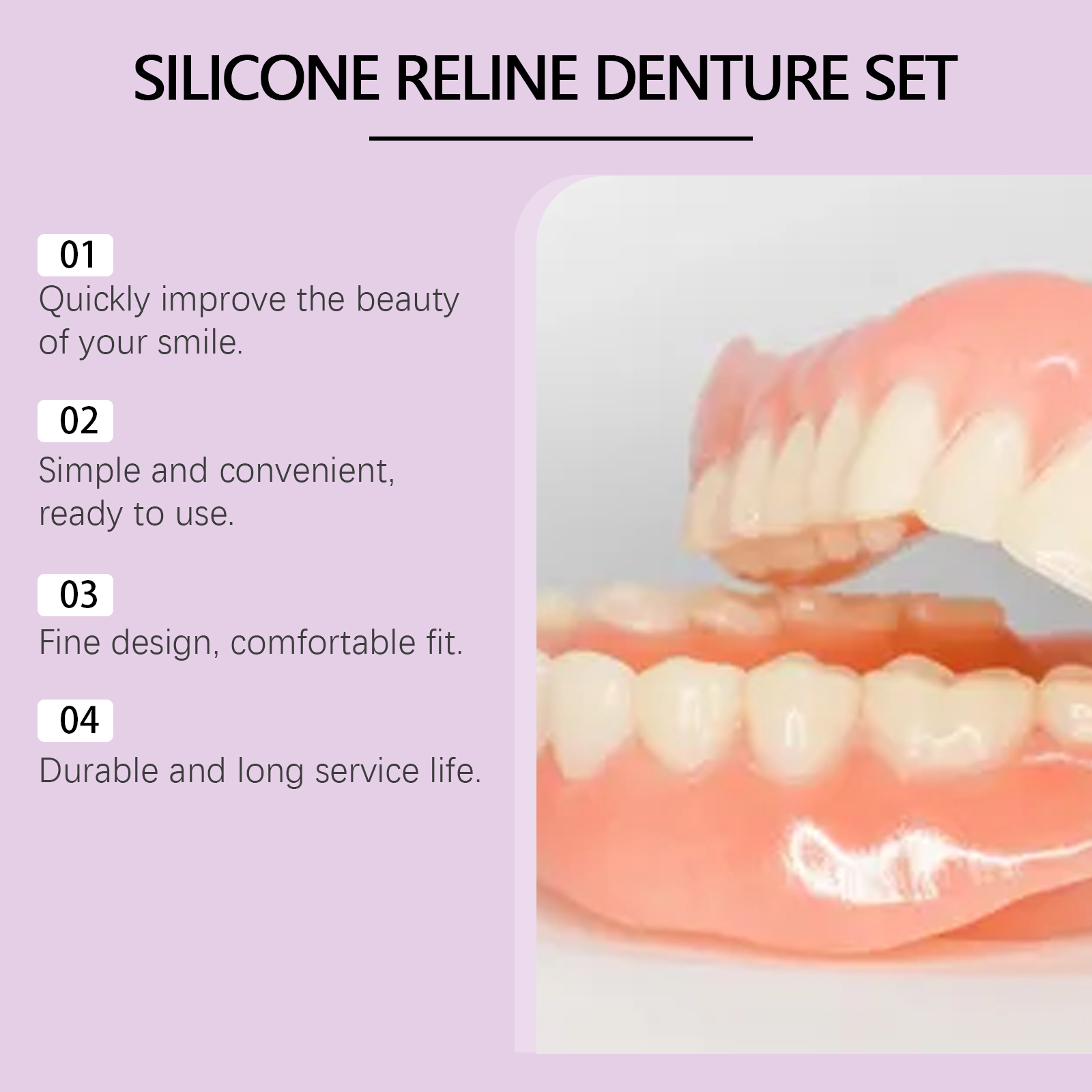 Teeth Whitening Kit - Silikon-Zahnersatz-Set, passend für temporäre kieferorthopädische Zähne,